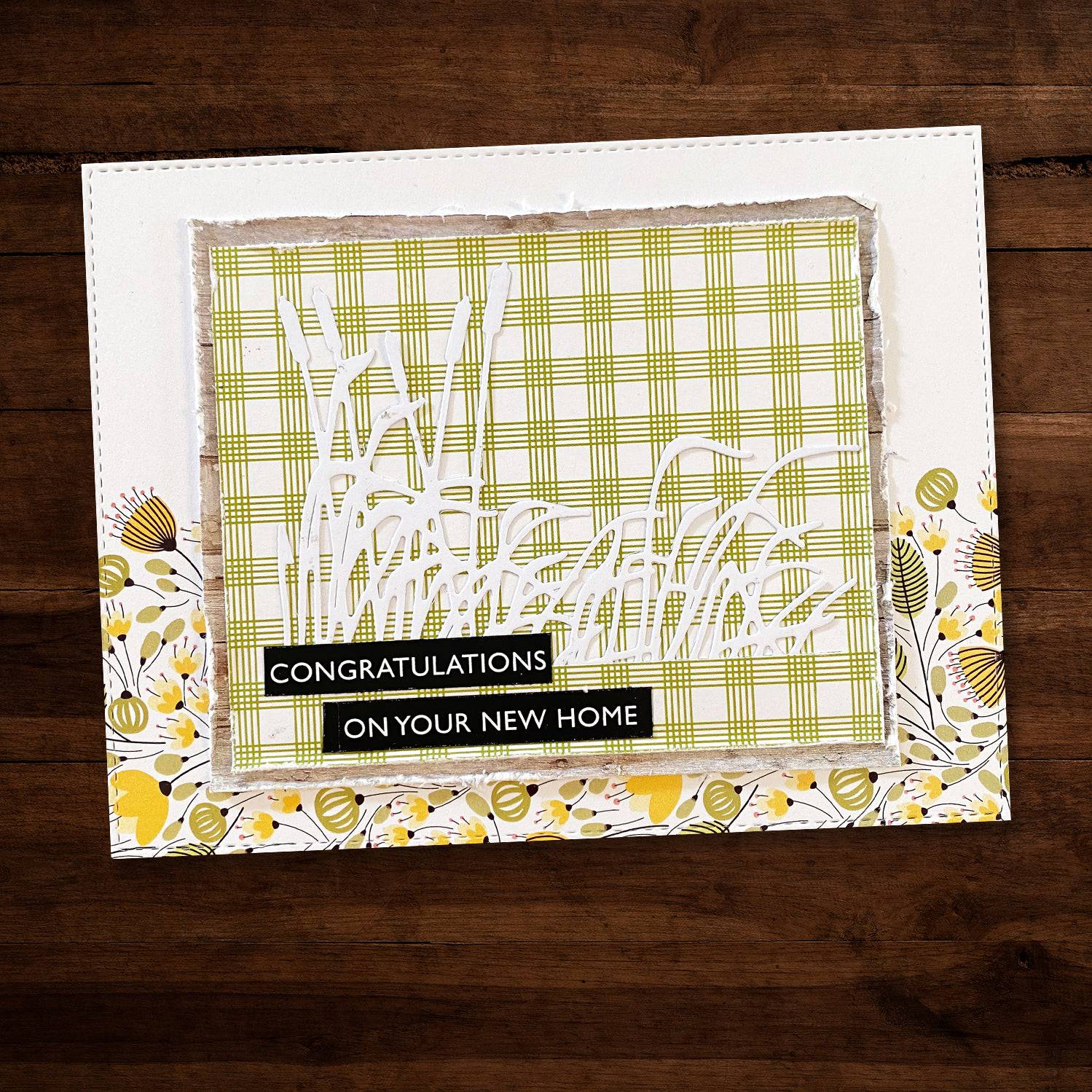 Cattails & Grass Border Metal Cutting Die 18664