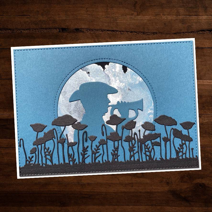 Poppy Field Border Metal Cutting Die 18640