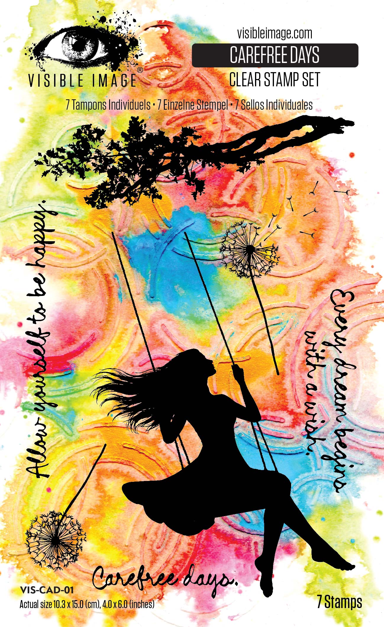 Visible Image Carefree Days 4in x 6in Stamp Set