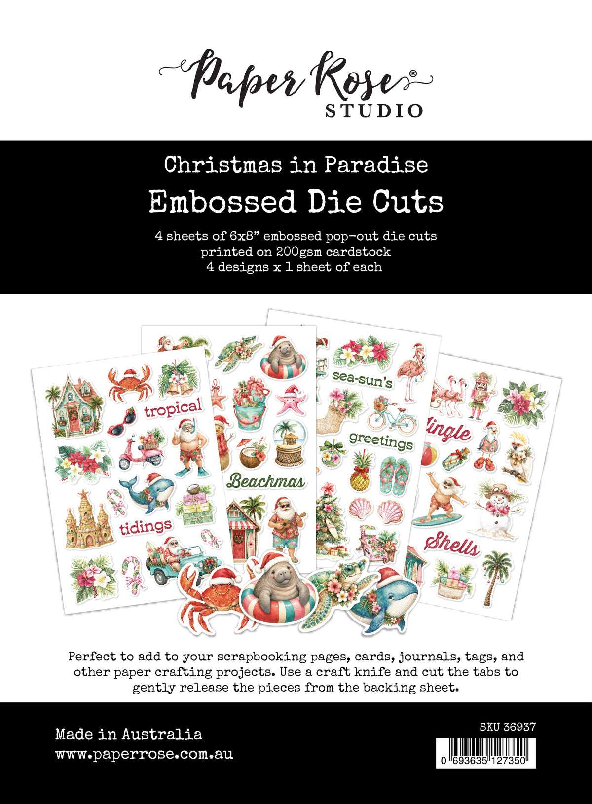Christmas in Paradise 6 x 8" Embossed Die Cuts 36937