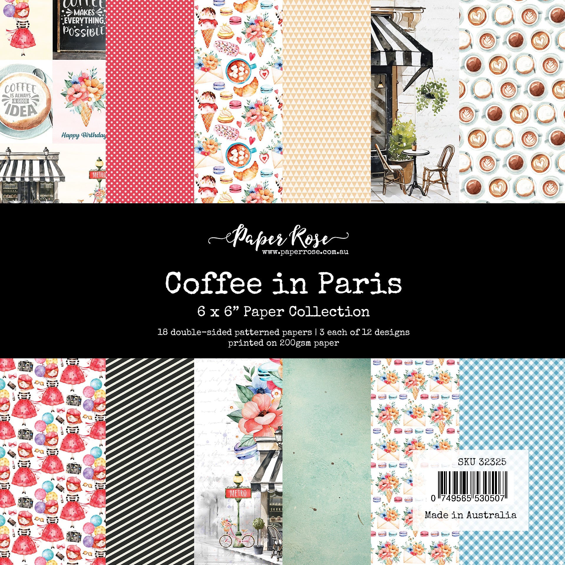 Coffee In Paris 6x6 Paper Collection 32325