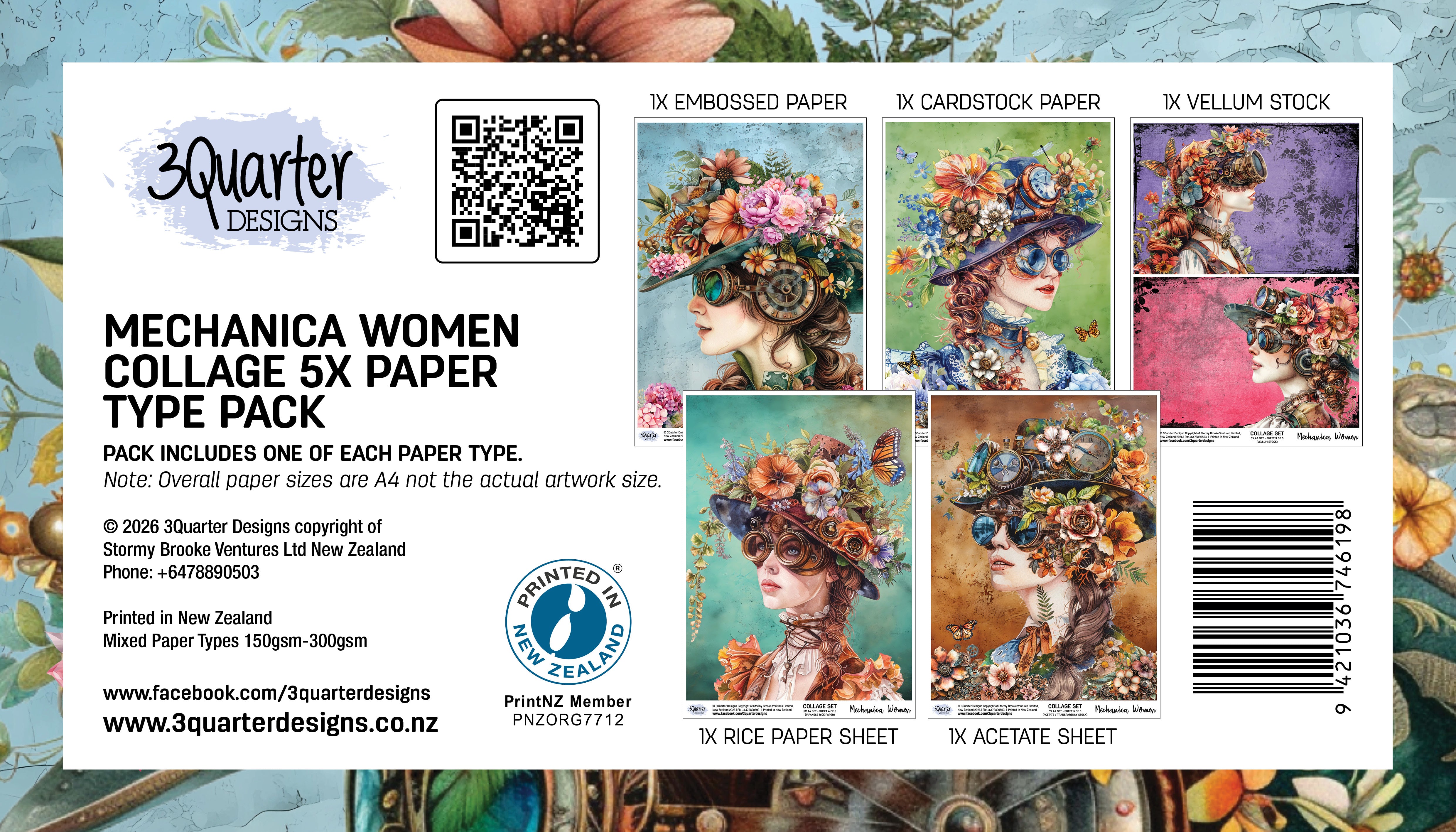 3Quarter Designs Mechanica Women Collage Pack - Set of  5