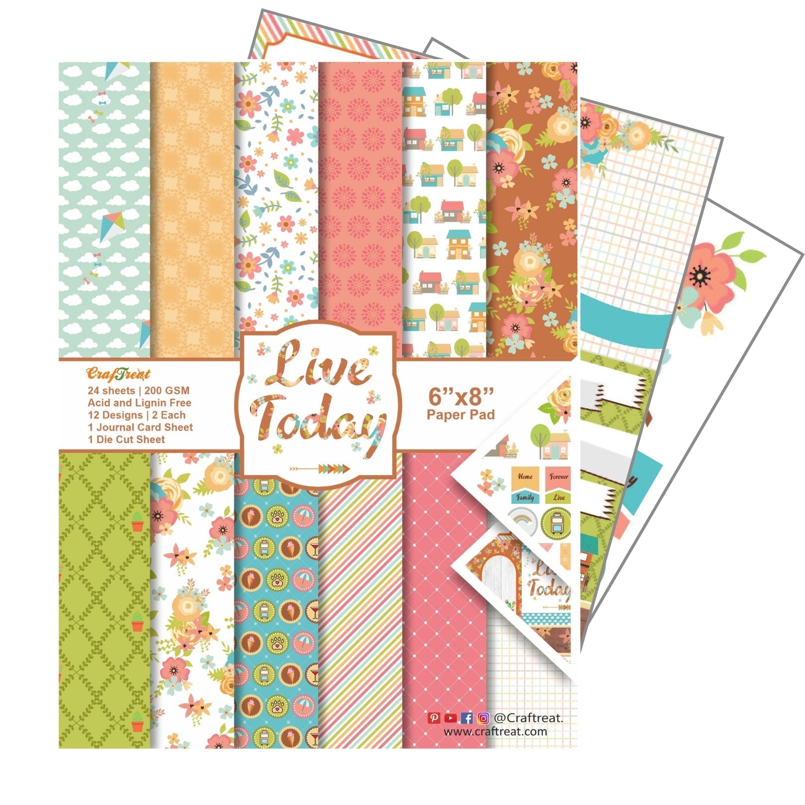 CrafTreat Paper Pad - Live Today 6"x8"