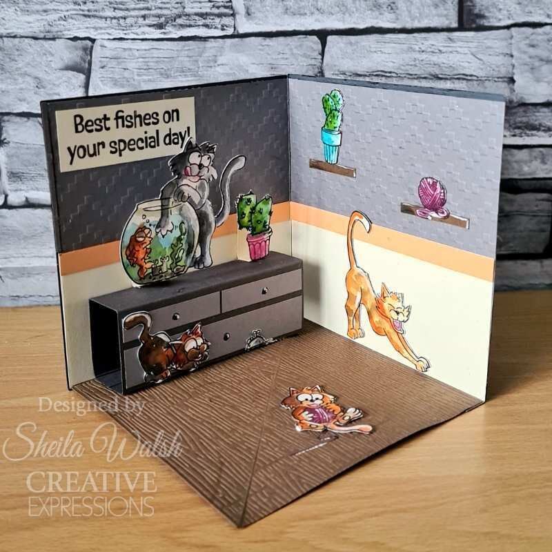 Creative Expressions Designer Boutique Collection Feline Good! 6 in x 8 in Clear Stamp Set