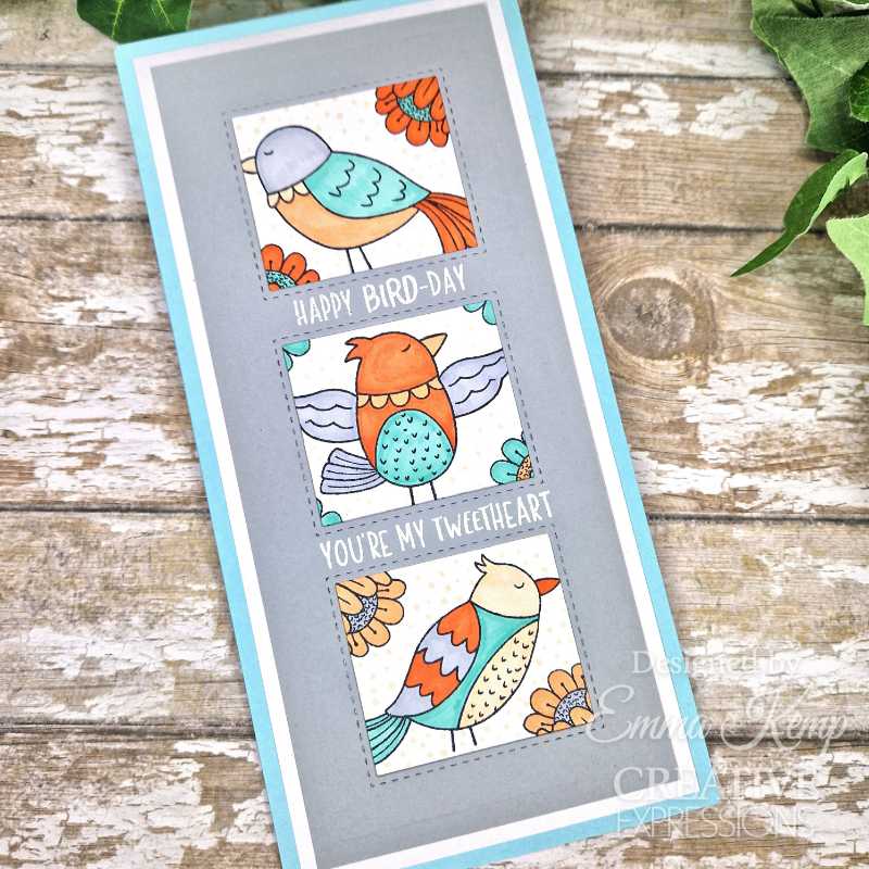 Creative Expressions Jane's Doodles Birdsong Blooms 6 in x 8 in Clear Stamp Set