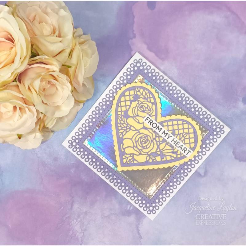 Creative Expressions Sue Wilson Frames & Tags Lace Rose Heart Craft Die