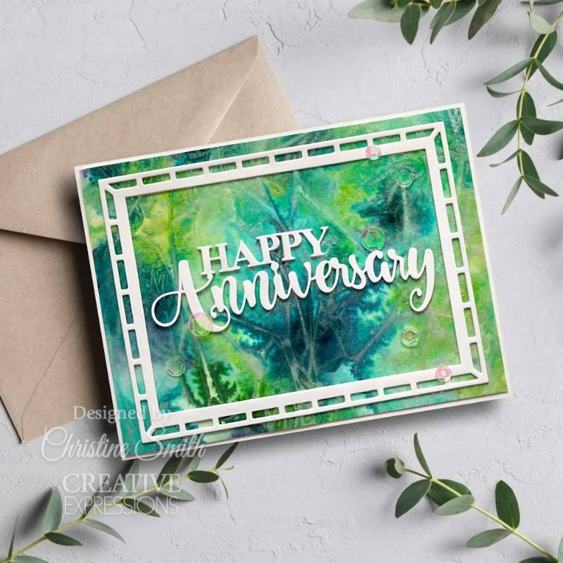 Creative Expressions Sue Wilson Shadowed Sentiments Happy Anniversary Craft Die