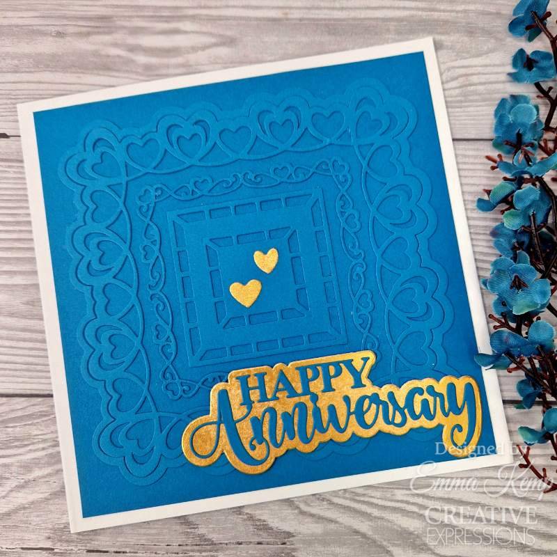 Creative Expressions Sue Wilson Shadowed Sentiments Happy Anniversary Craft Die