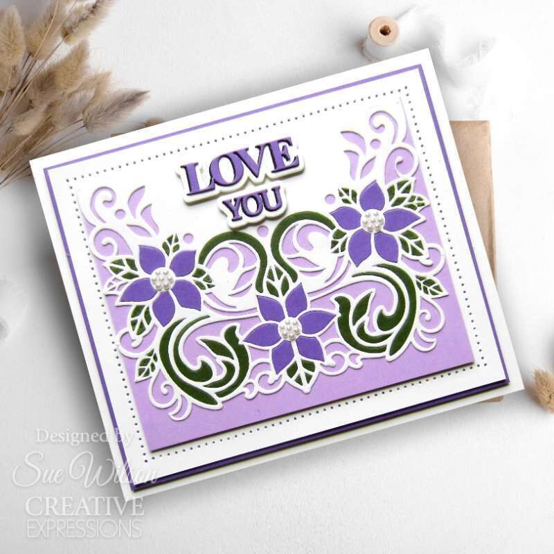 Creative Expressions Sue Wilson Frames & Tags Floral Melody Cover Plate  Craft Die