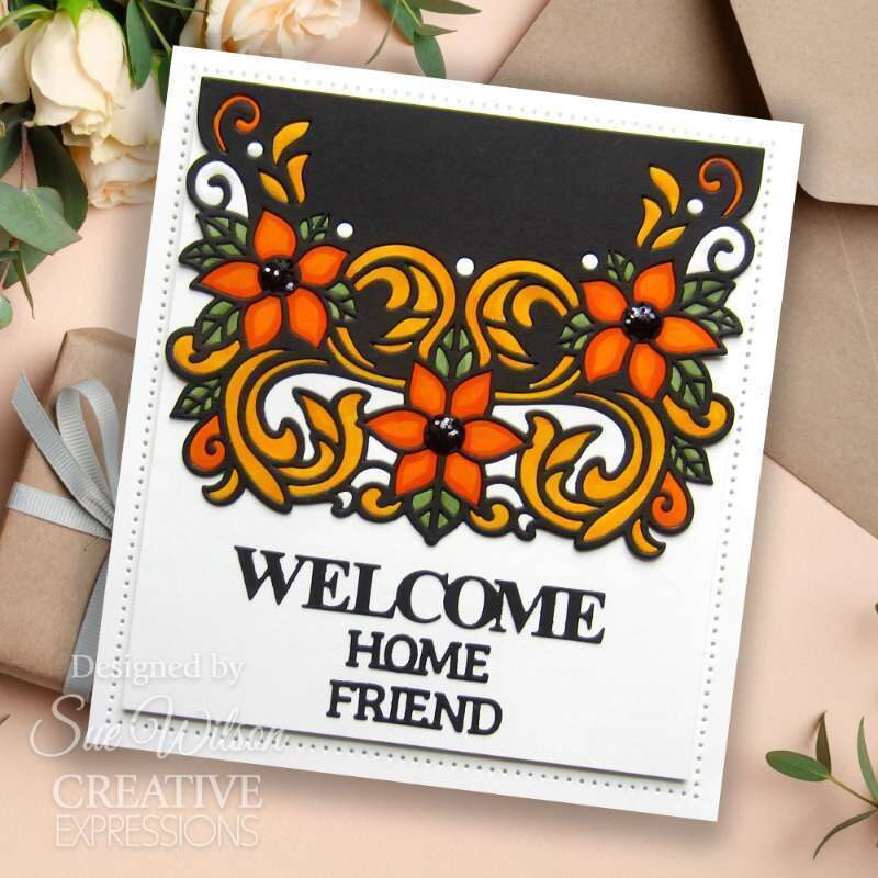 Creative Expressions Sue Wilson Welcome Shadowed Stacked Sentiment Craft Die