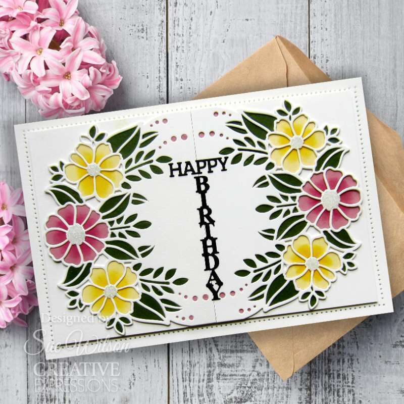 Creative Expressions Sue Wilson Birthday Shadowed Stacked Sentiment Craft Die