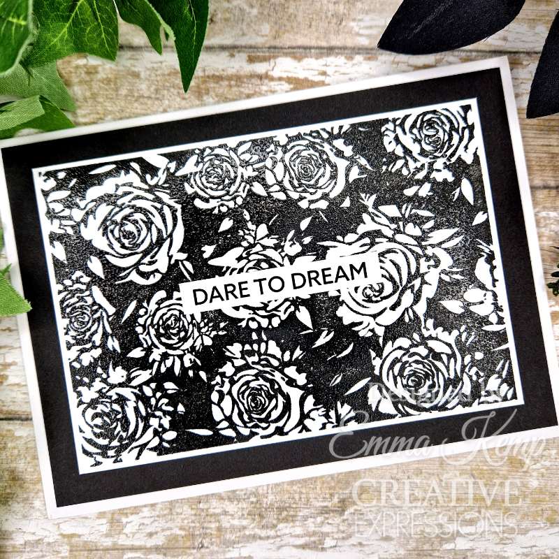 Creative Expressions Enamoured Roses 5 1/2 in x 3 3/4 in Pre-Cut Rubber Stamp