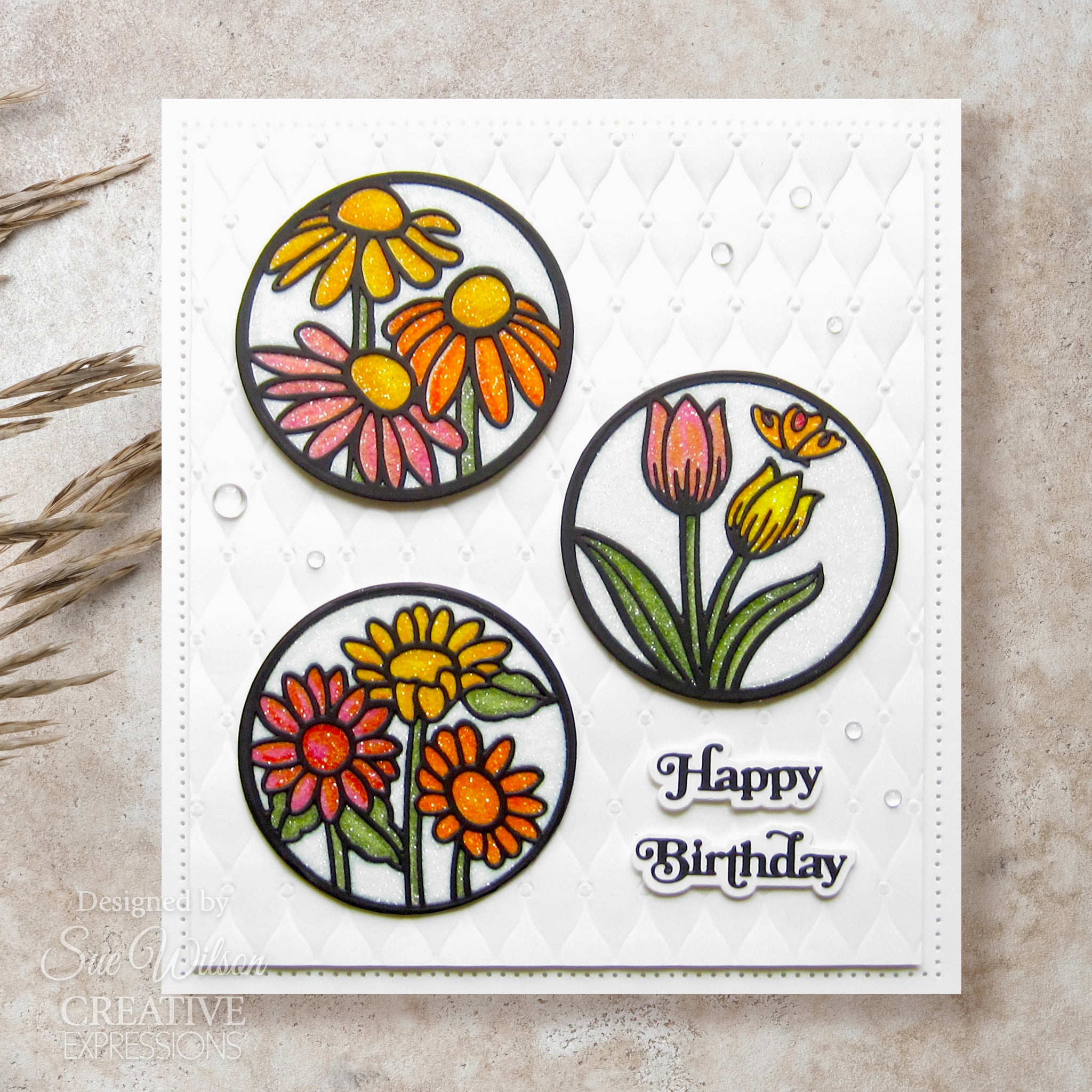 Creative Expressions Sue Wilson Mini Shadowed Sentiments Happy Birthday Craft Die