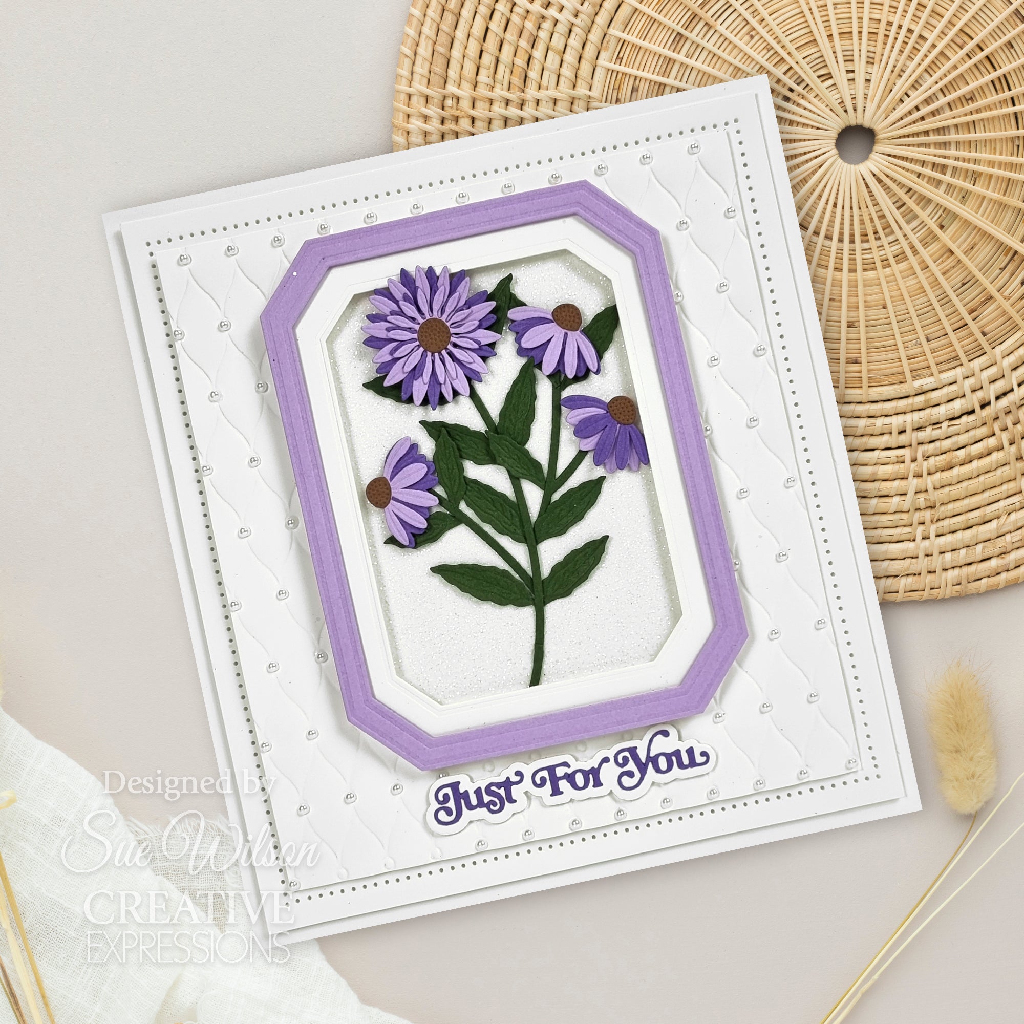 Creative Expressions Sue Wilson Mini Shadowed Sentiments Just For You Craft Die