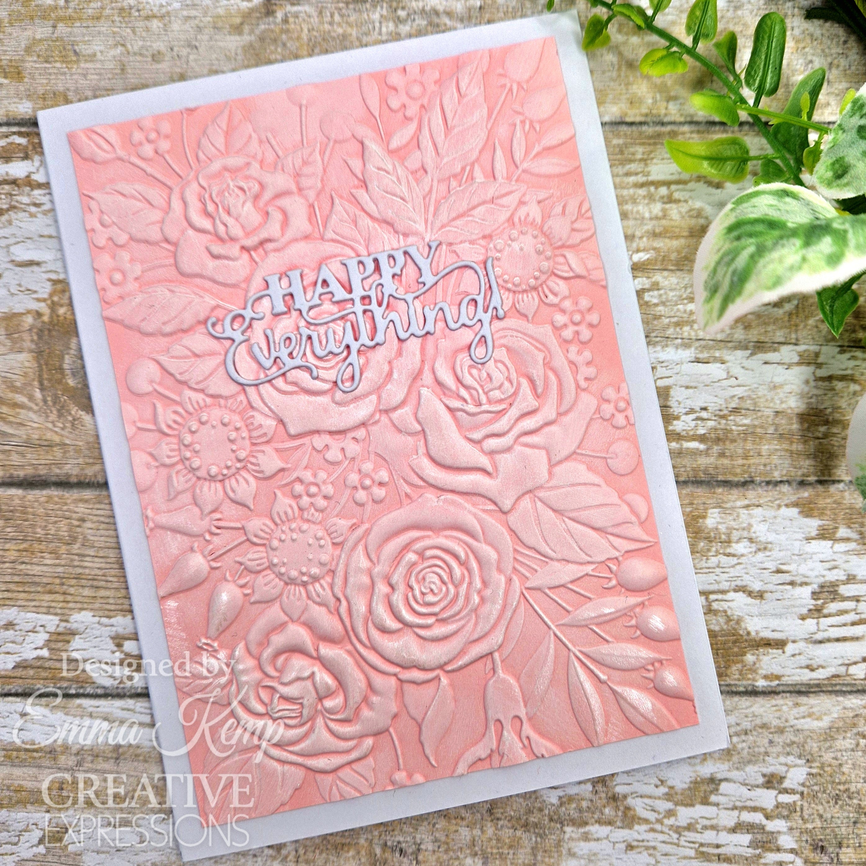 Creative Expressions Rose Garden 5 in x 7 in 3D Embossing Folder