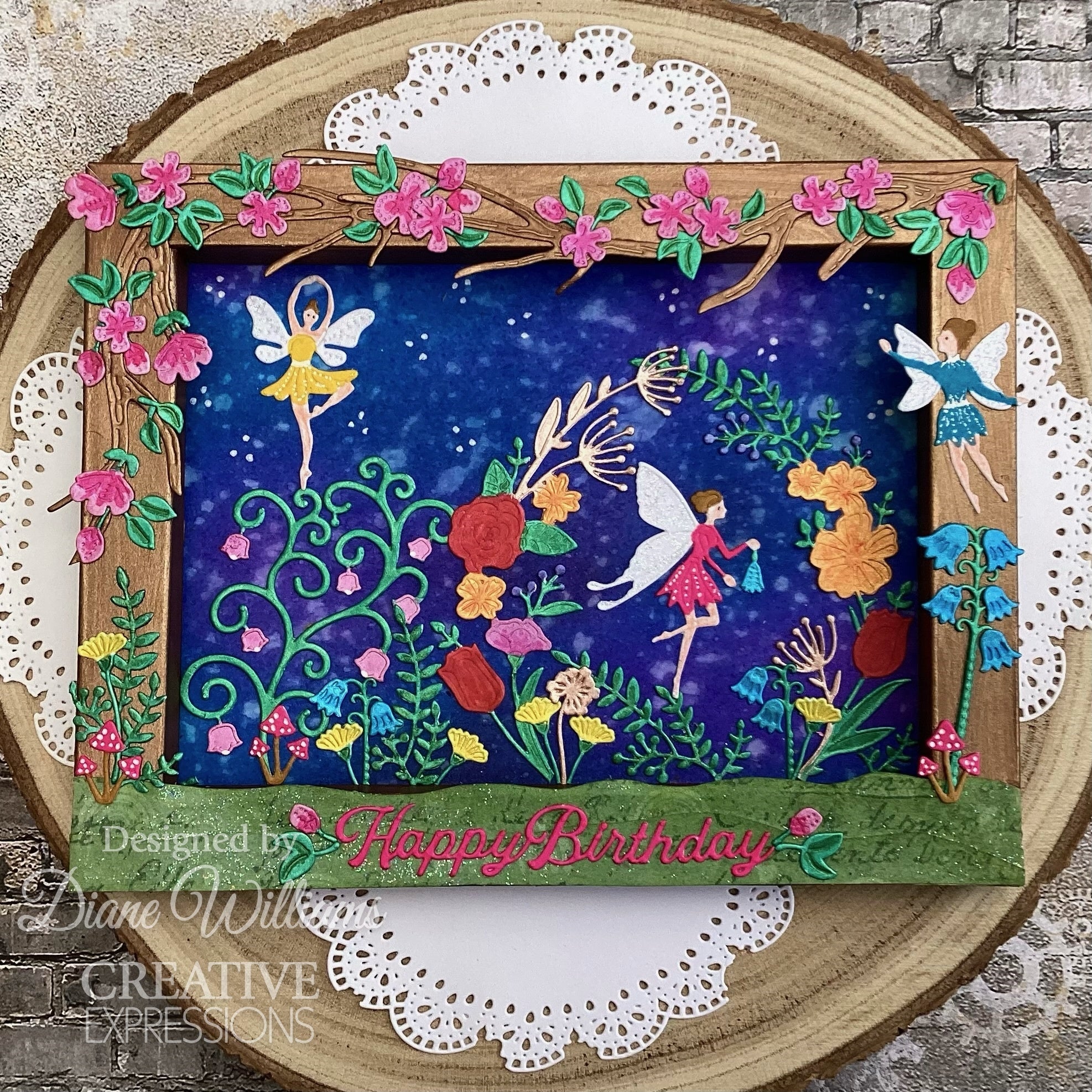 Creative Expressions Jamie Rodgers Fairy Village Floral Branch Craft Die