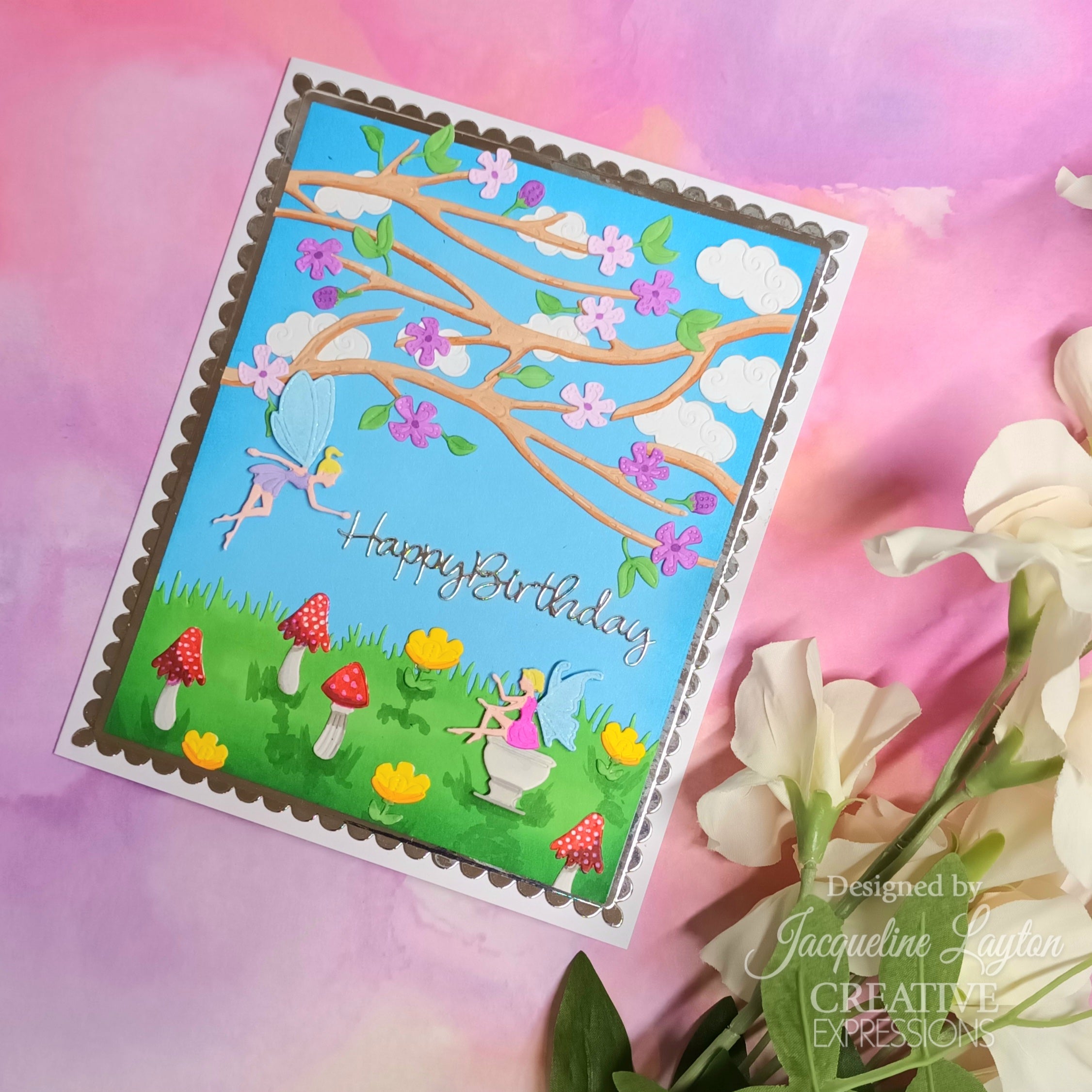 Creative Expressions Jamie Rodgers Fairy Village Floral Branch Craft Die