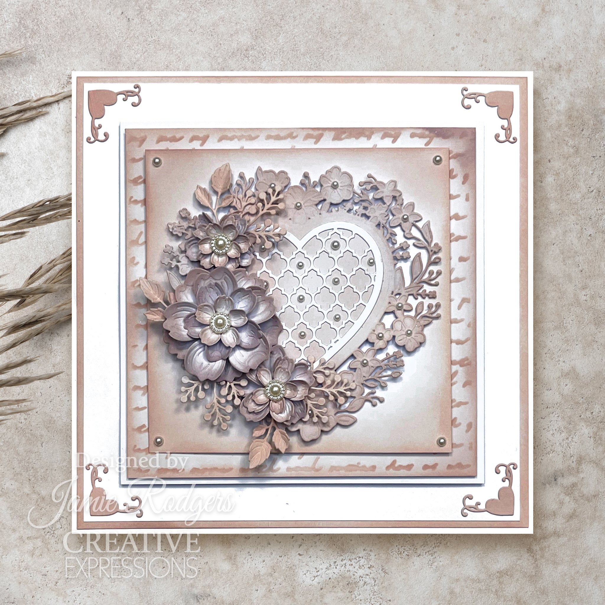 Creative Expressions Jamie Rodgers Everlasting Love Lattice Heart Blossoms Craft Die