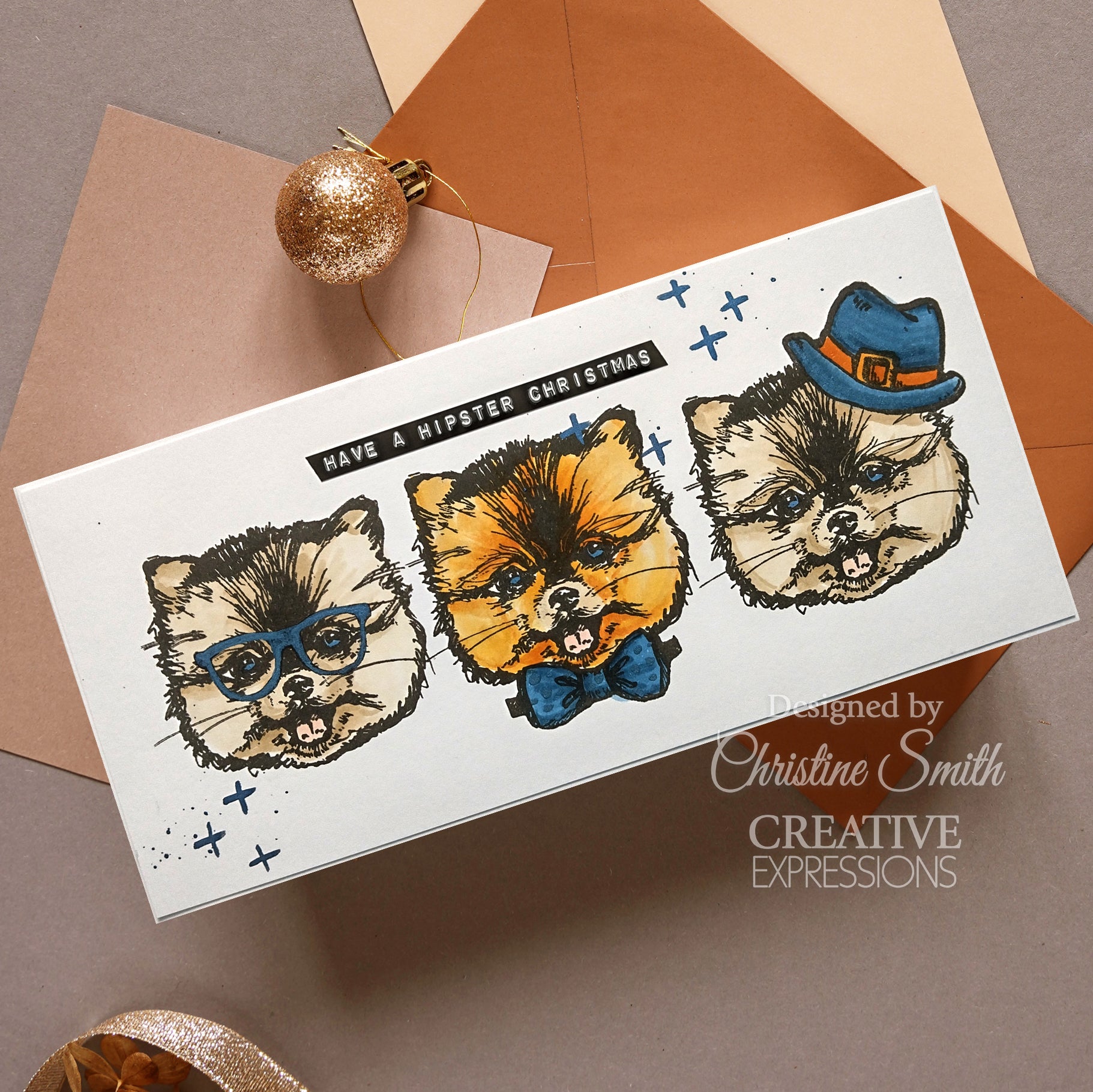 Creative Expressions Jane Davenport Merry Cutemas 6 in x 8 in Clear Stamp Set