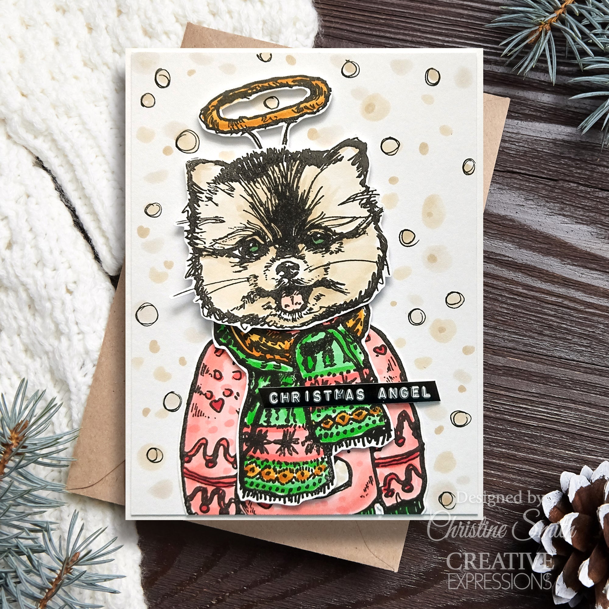 Creative Expressions Jane Davenport Merry Cutemas 6 in x 8 in Clear Stamp Set