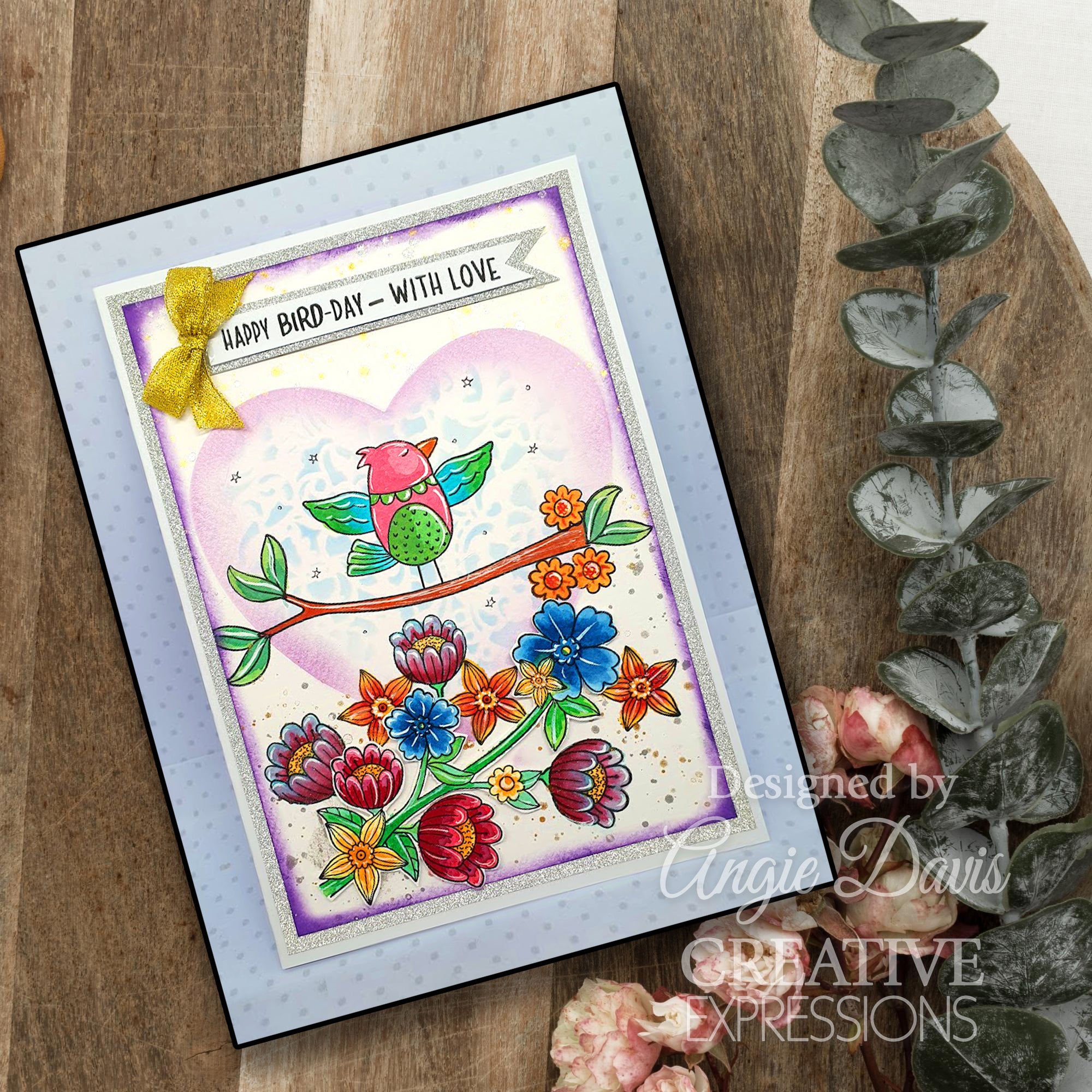 Creative Expressions Jane's Doodles Birdsong Blooms 6 in x 8 in Clear Stamp Set