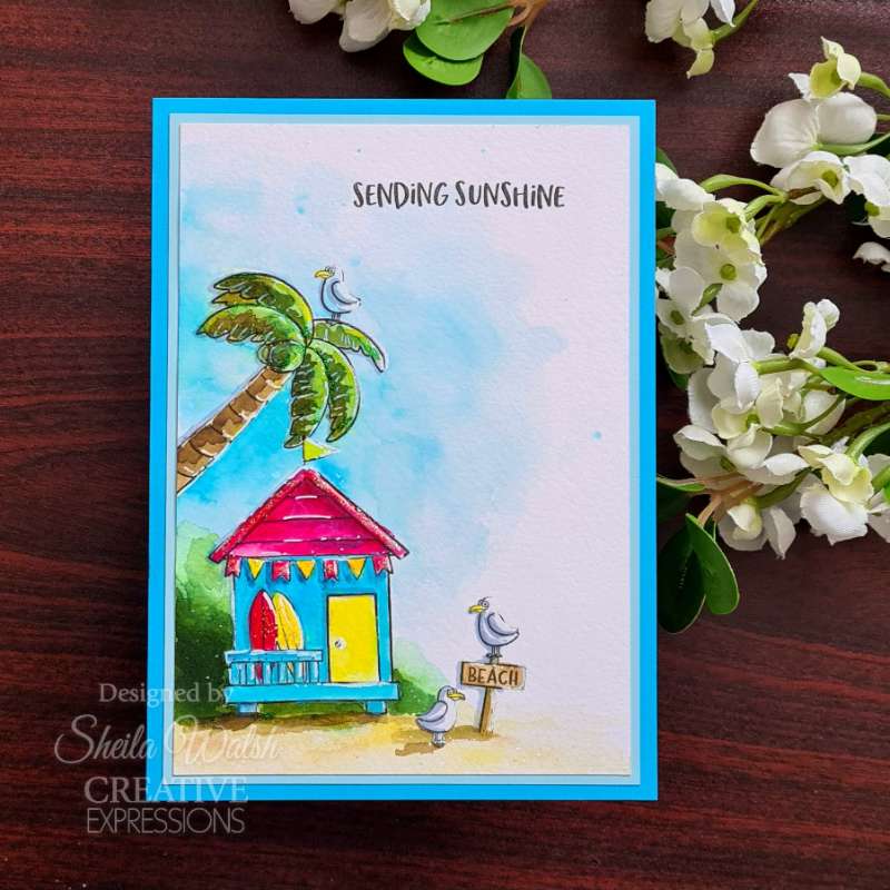 Creative Expressions Jane's Doodles Life's A Beach 6 in x 8 in Clear Stamp Set