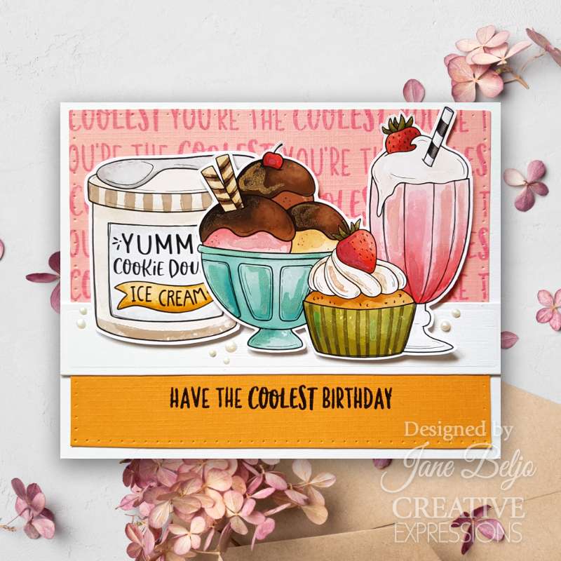 Creative Expressions Jane's Doodles Sweet Wishes 6 in x 8 in Clear Stamp Set