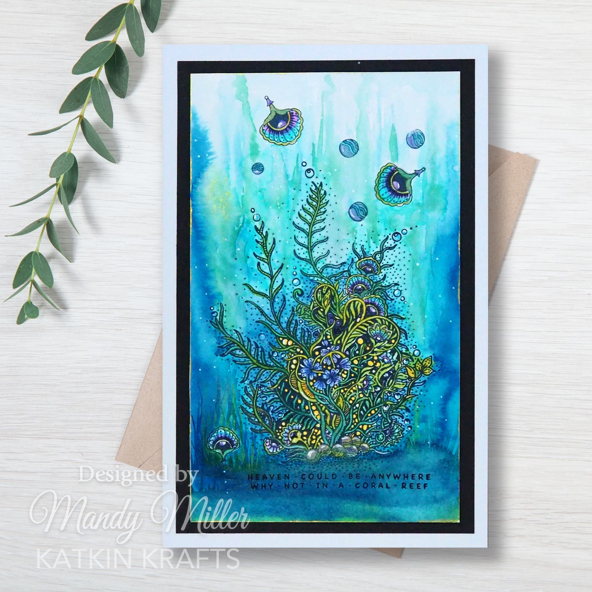 Katkin Krafts Coral Waters 6 in x 8 in Clear Stamp Set