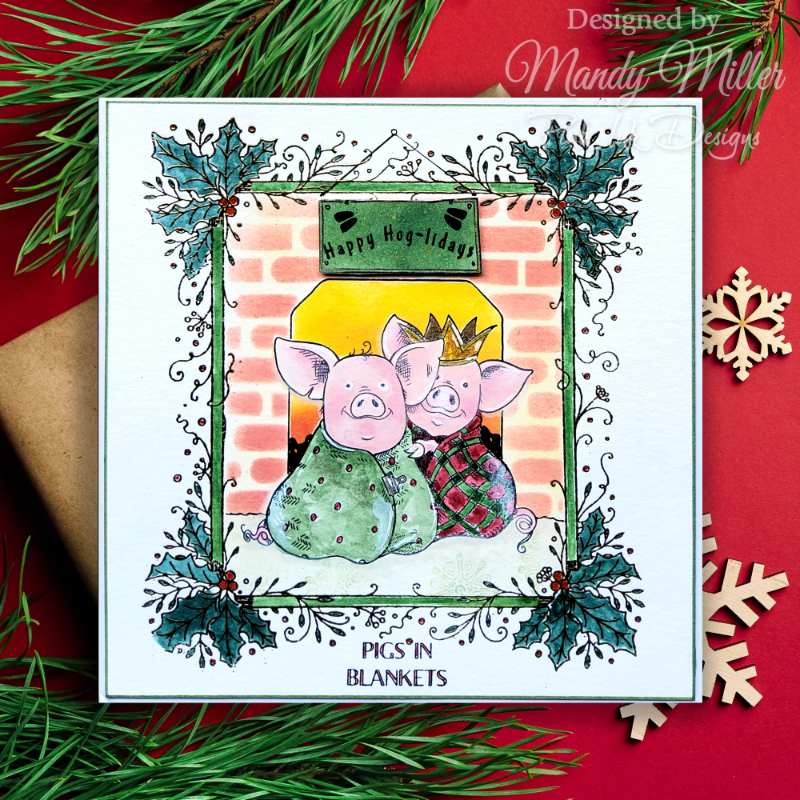 Pink Ink Designs Pigs In Blankets 6 in x 8 in Clear Stamp Set