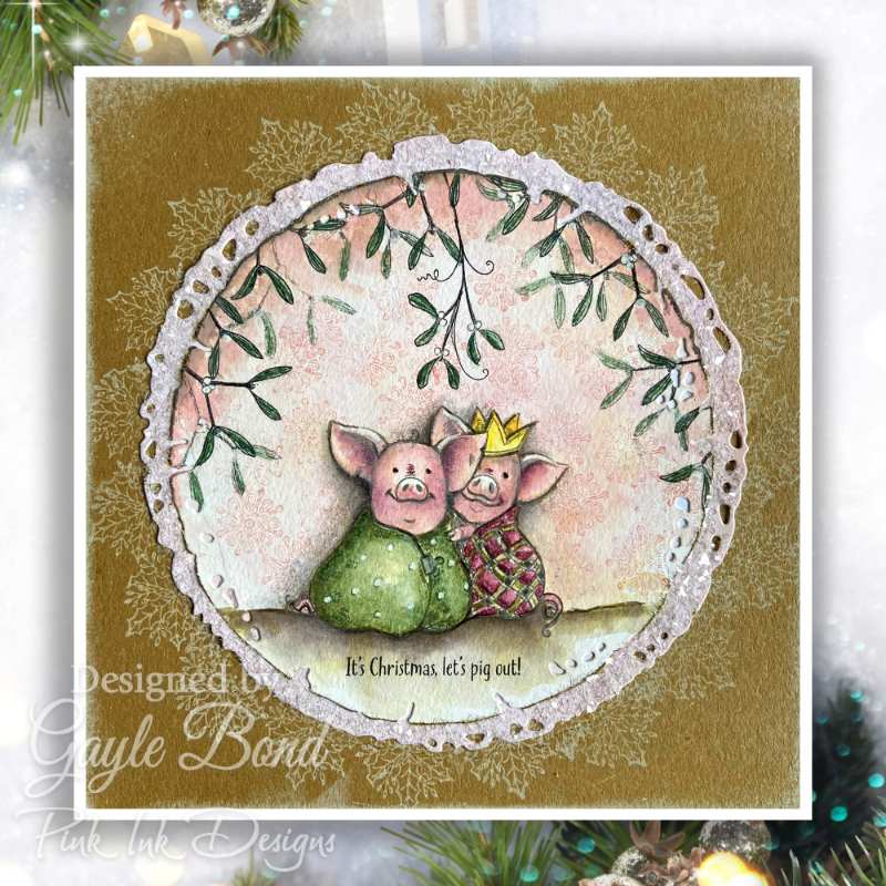 Pink Ink Designs Pigs In Blankets 6 in x 8 in Clear Stamp Set