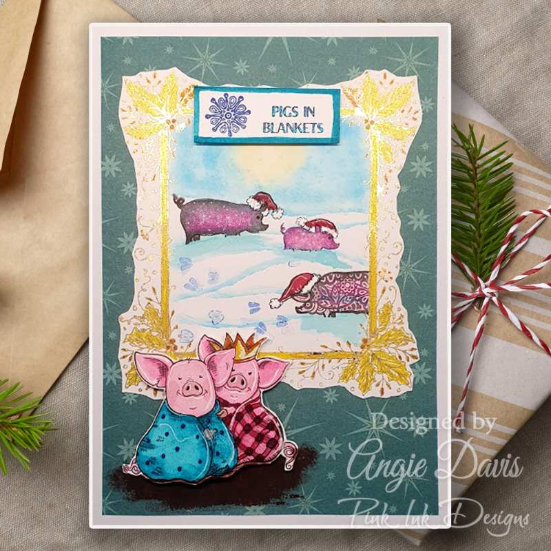 Pink Ink Designs Pigs In Blankets 6 in x 8 in Clear Stamp Set