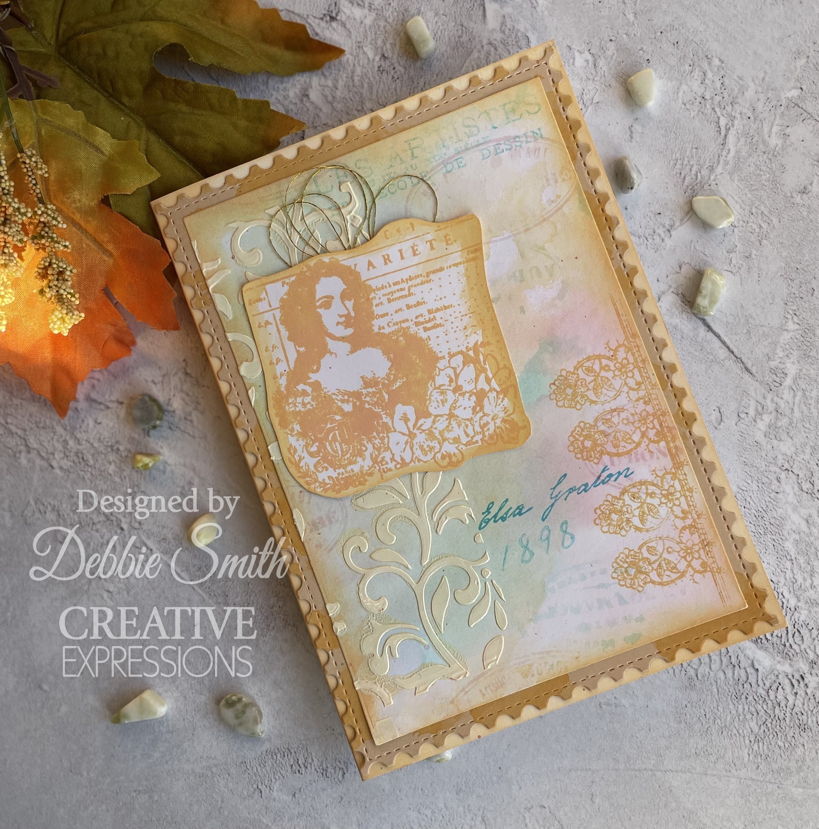 Creative Expressions Sam Poole Parisian Lace 6 in x 8 in Clear Stamp Set