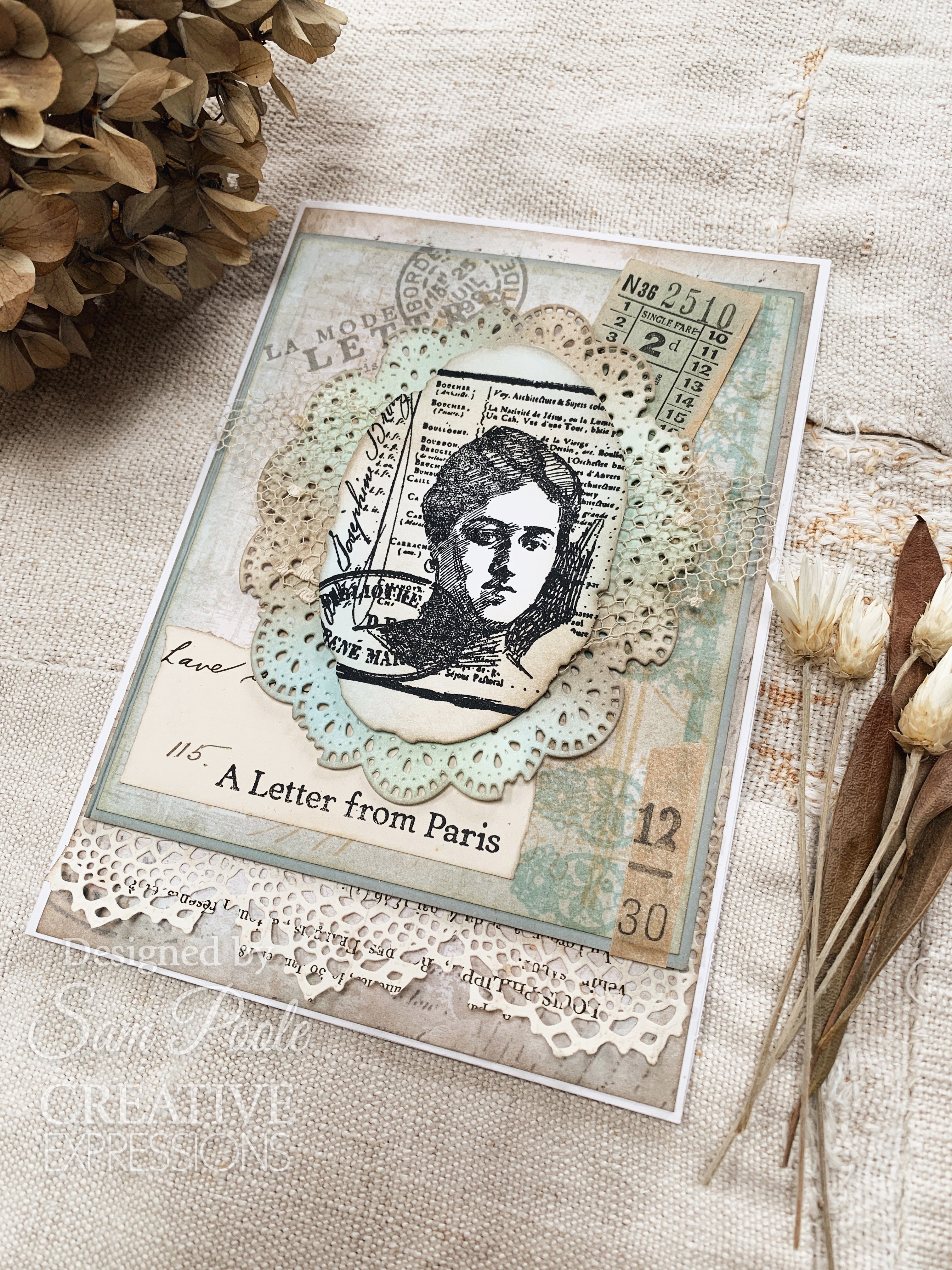 Creative Expressions Sam Poole Parisian Lace 6 in x 8 in Clear Stamp Set