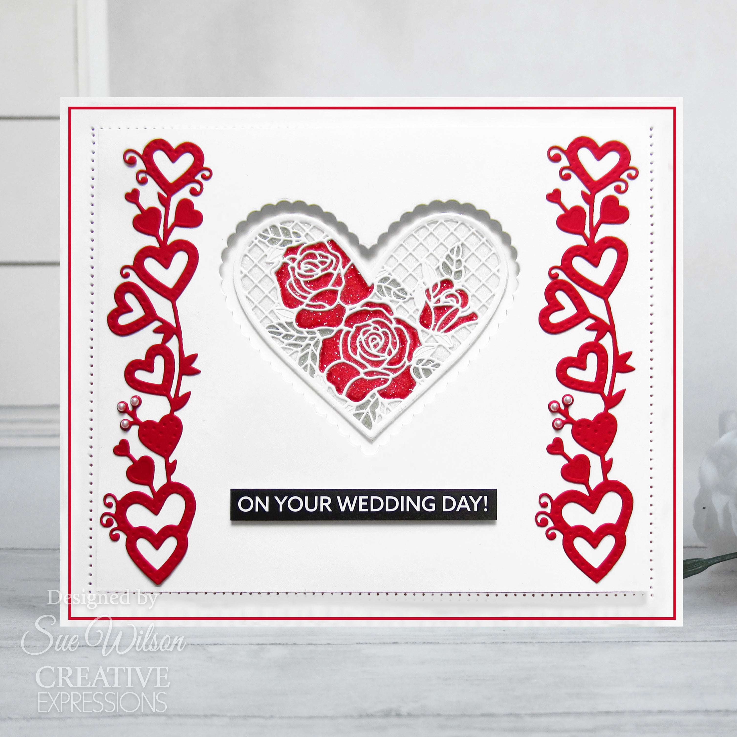 Creative Expressions Sue Wilson Slimline Anniversary Hearts Craft Die