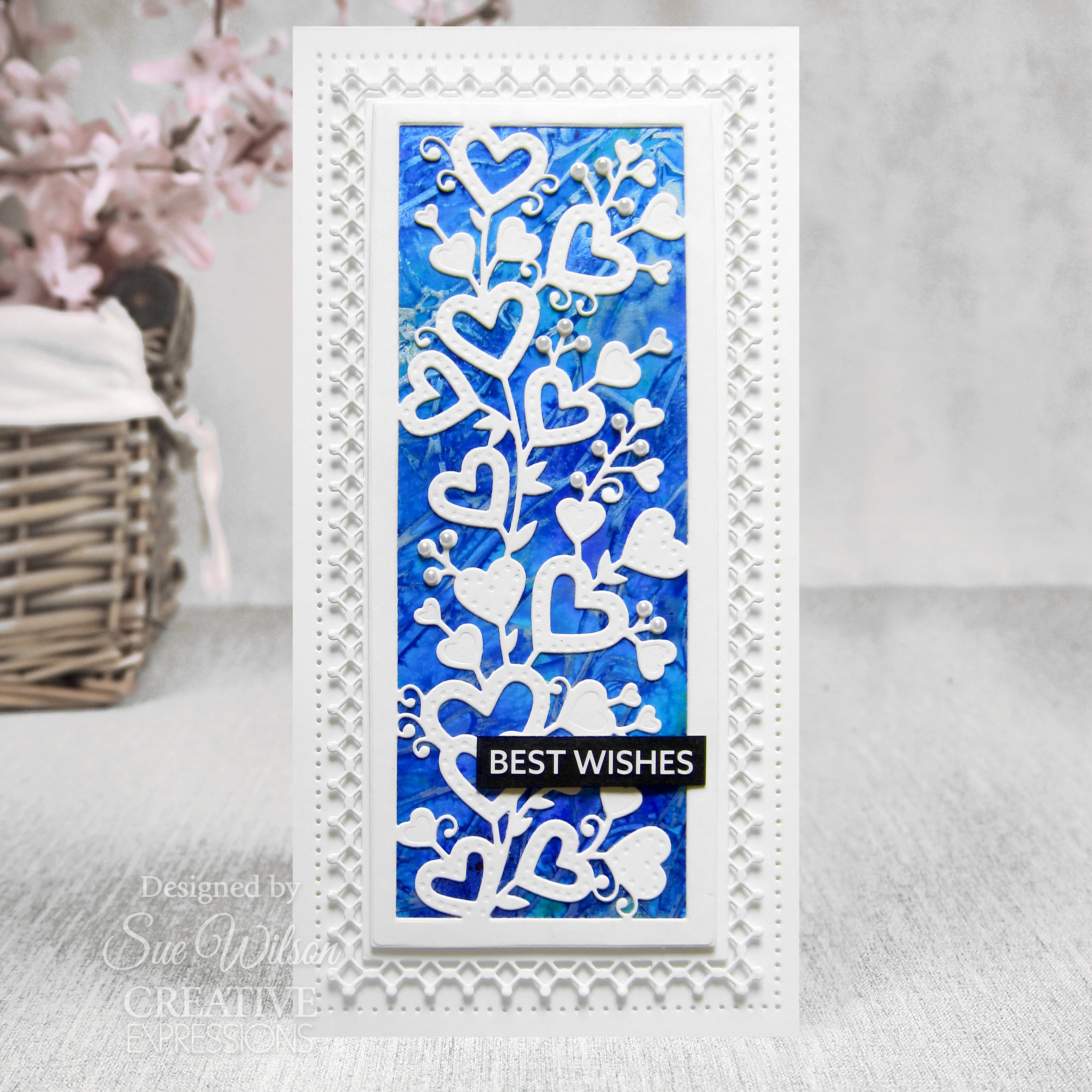 Creative Expressions Sue Wilson Slimline Anniversary Hearts Craft Die