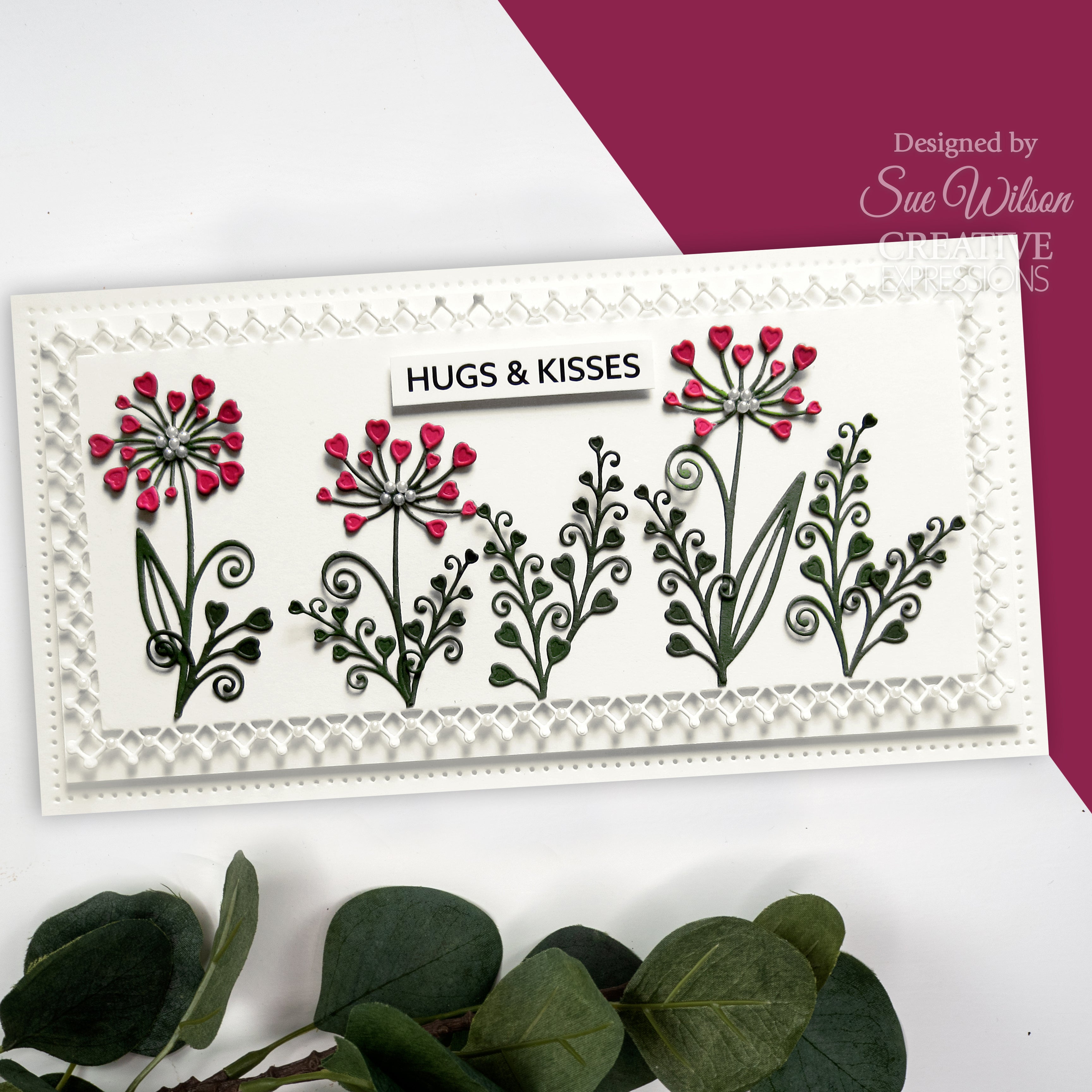 Creative Expressions Sue Wilson Finishing Touches Heart Blooms Craft Die