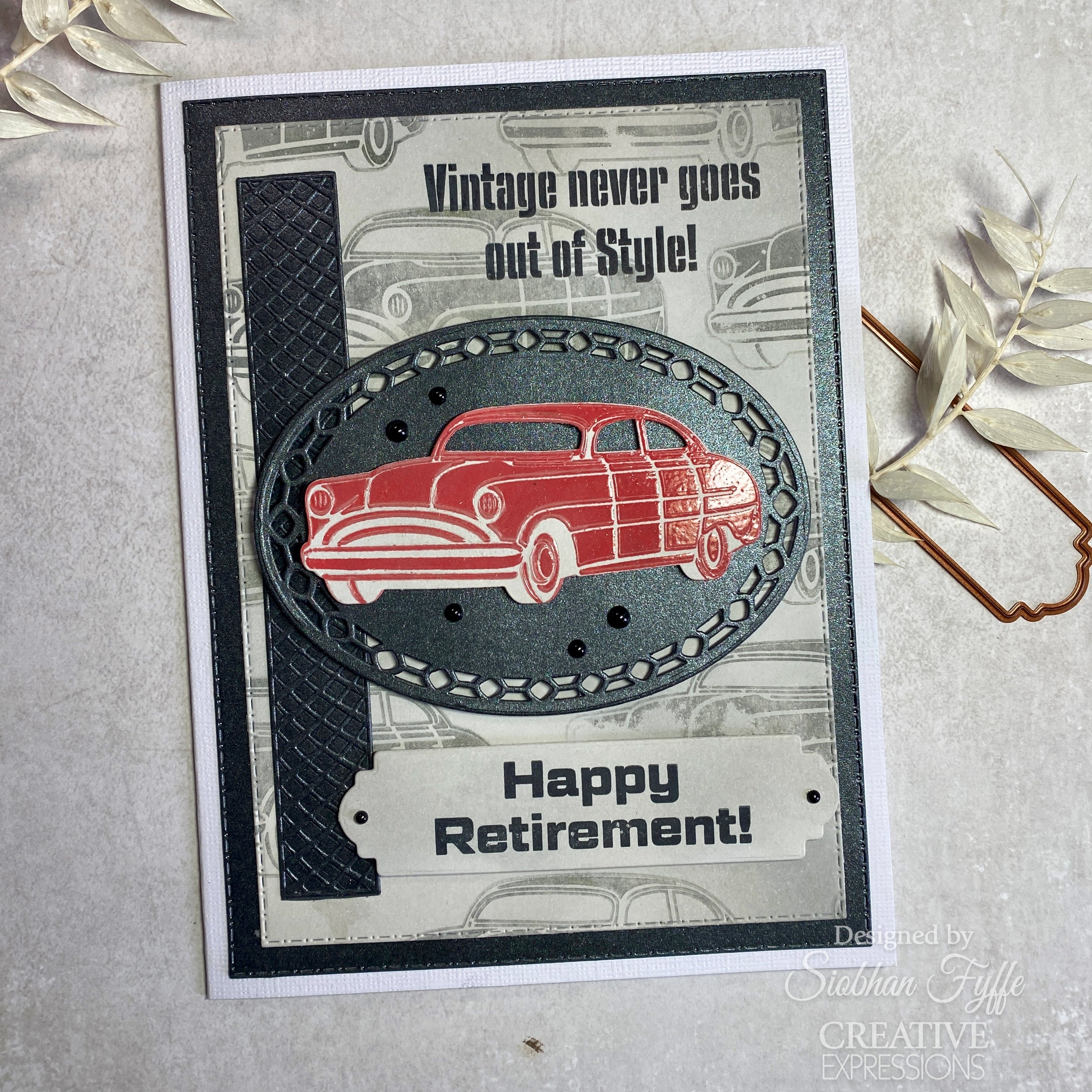 Creative Expressions Vintage Cars 6 in x 8 in Clear Stamp Set