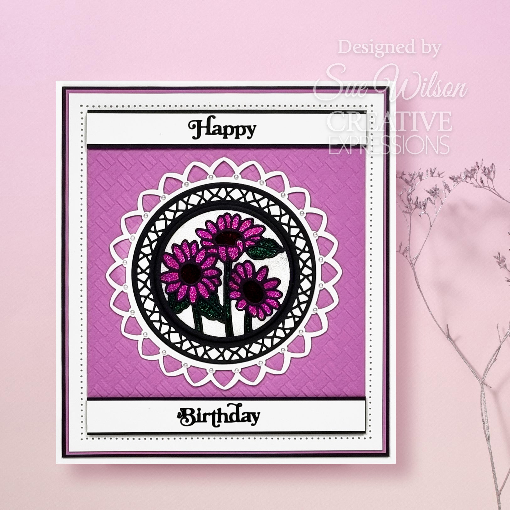 Creative Expressions Sue Wilson Mini Shadowed Sentiments Happy Birthday Craft Die