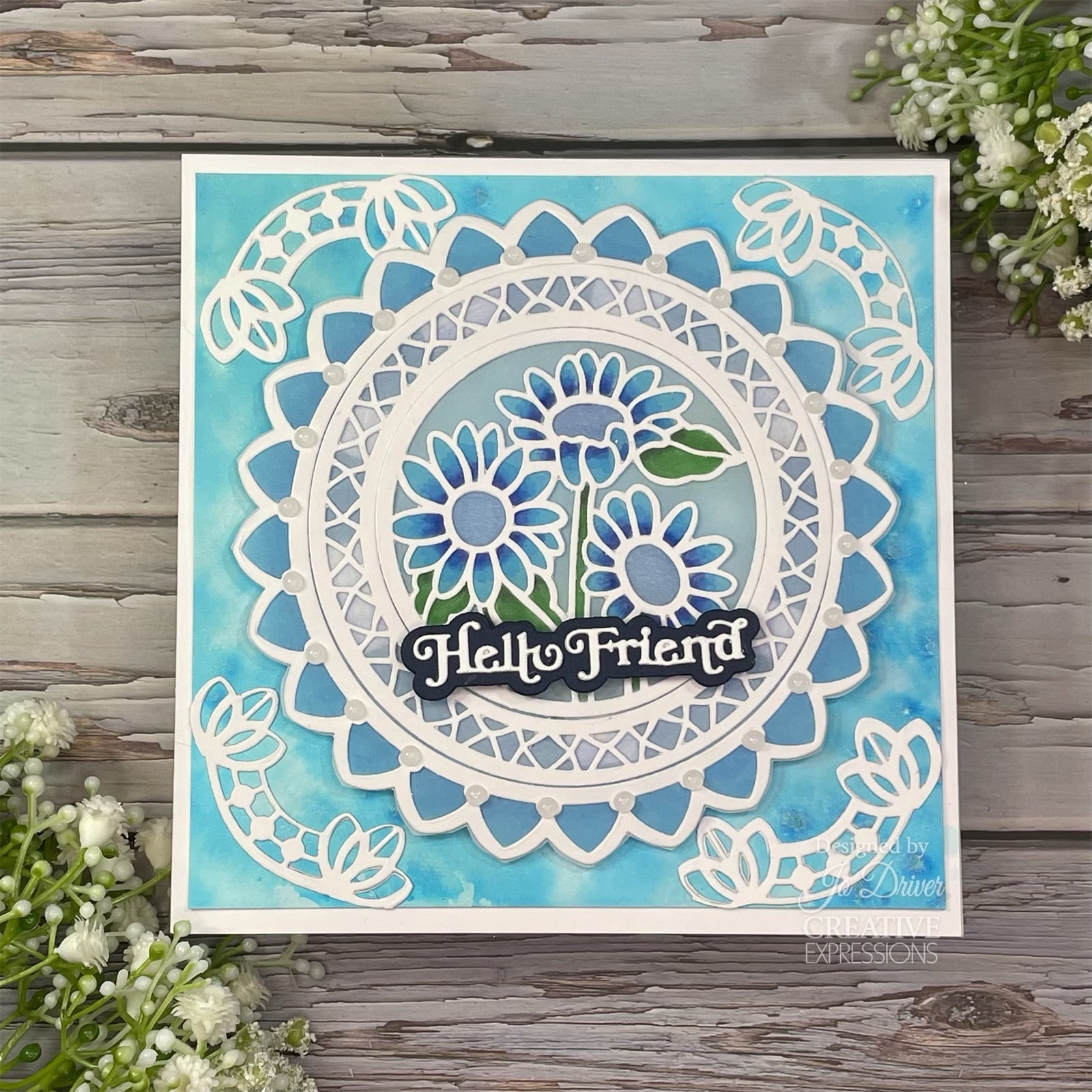 Creative Expressions Sue Wilson Mini Shadowed Sentiments Hello Friend Craft Die