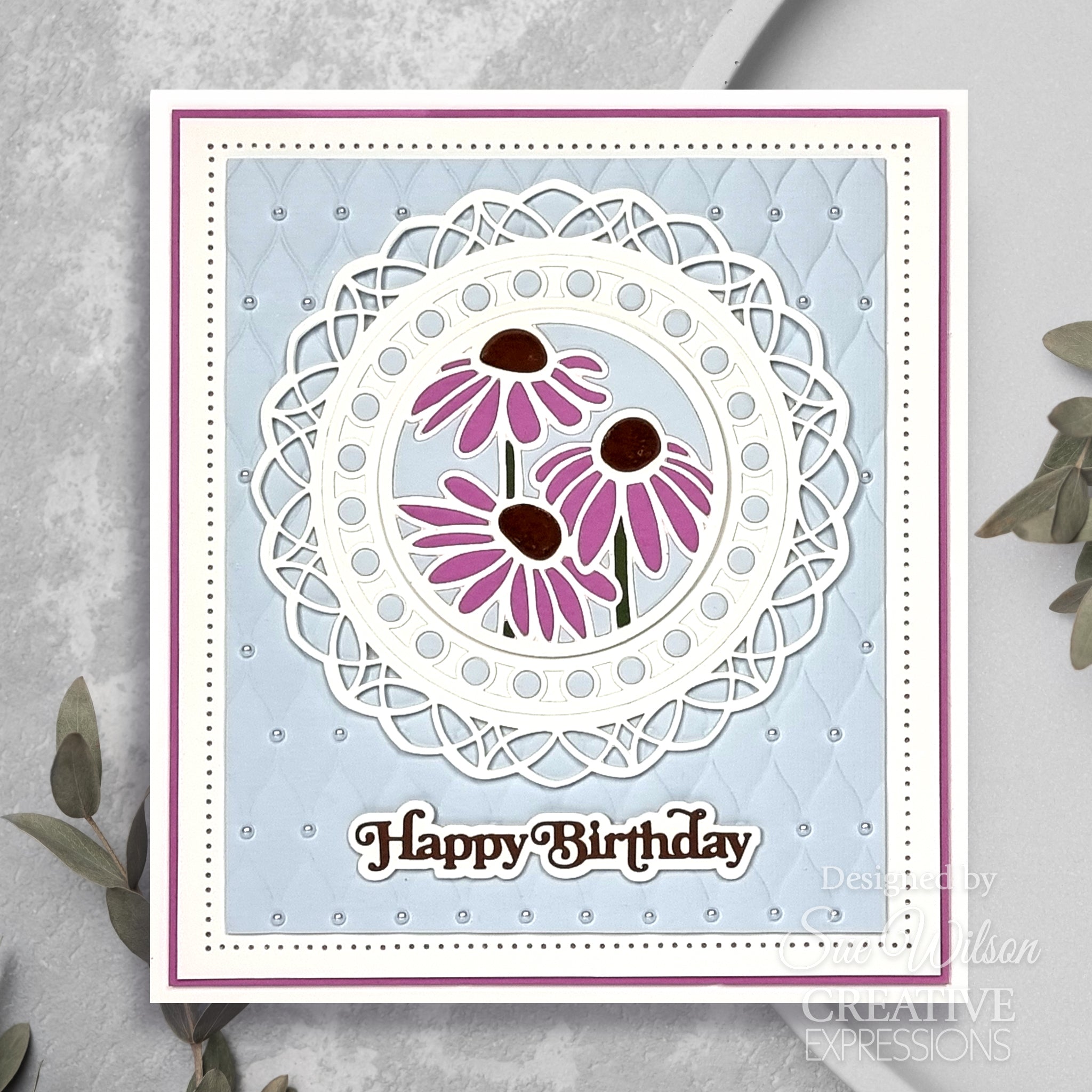 Creative Expressions Sue Wilson Mini Shadowed Sentiments Happy Birthday Craft Die