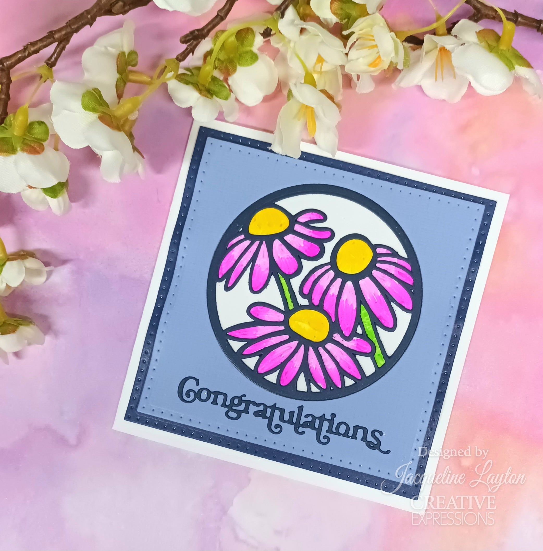 Creative Expressions Sue Wilson Mini Shadowed Sentiments Congratulations Craft Die