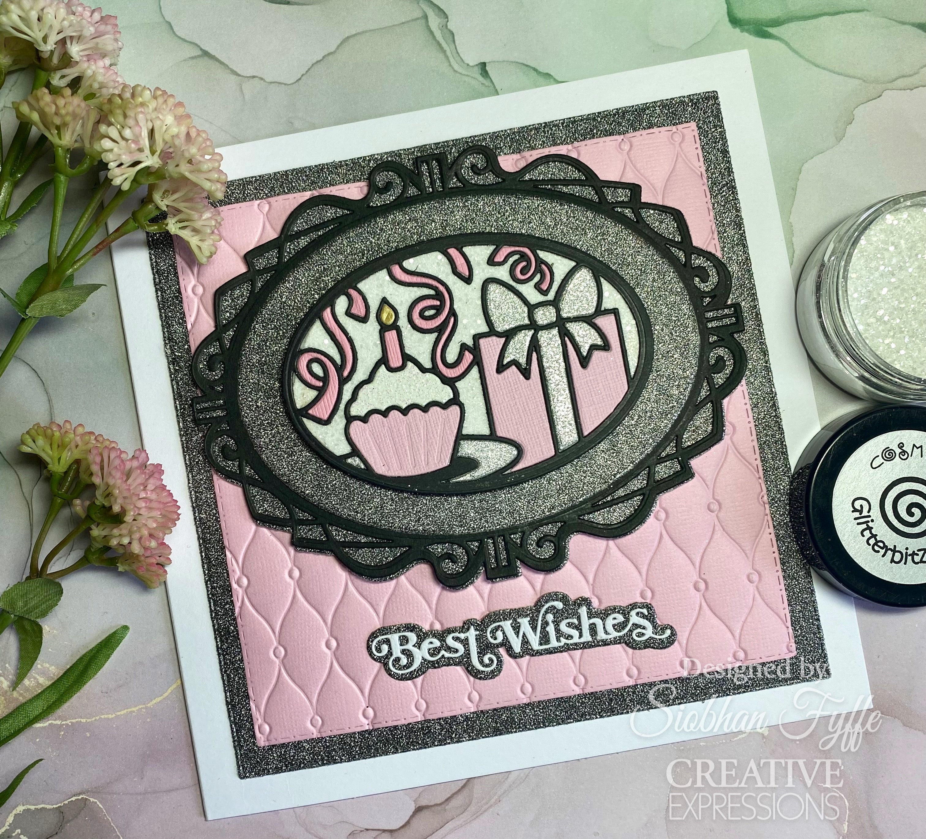 Creative Expressions Sue Wilson Mini Shadowed Sentiments Best Wishes Craft Die