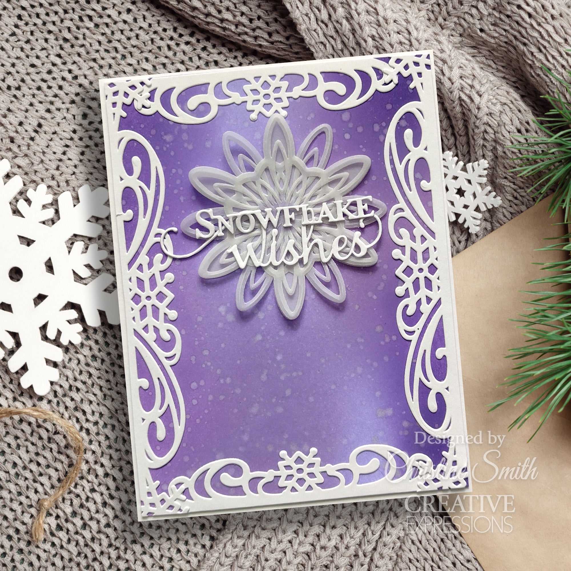 Creative Expressions Sue Wilson Festive Snowflake Wishes Craft Die