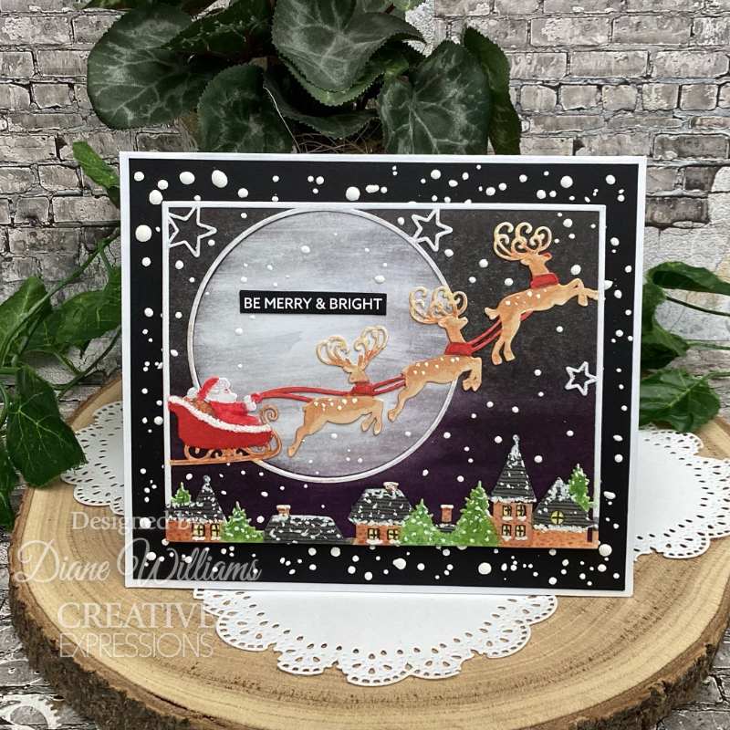 Creative Expressions Sue Wilson Festive Moonlight Sleigh Cover Plate Craft Die