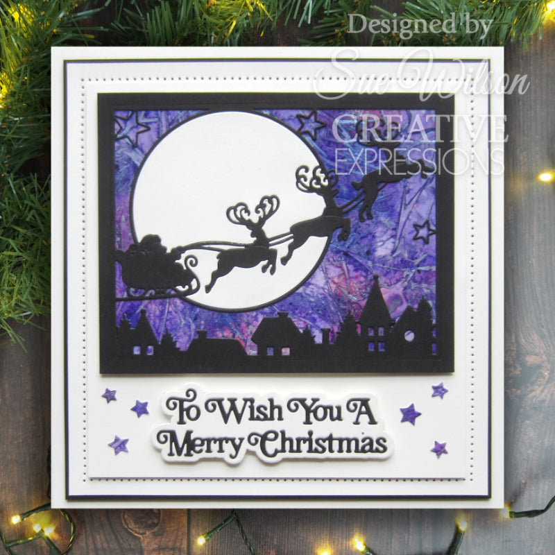 Creative Expressions Sue Wilson Festive Moonlight Sleigh Cover Plate Craft Die