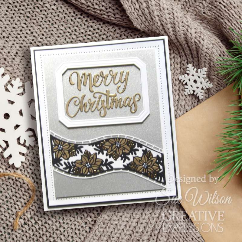 Creative Expressions Sue Wilson Festive Shadowed Sentiments Merry Christmas Craft Die