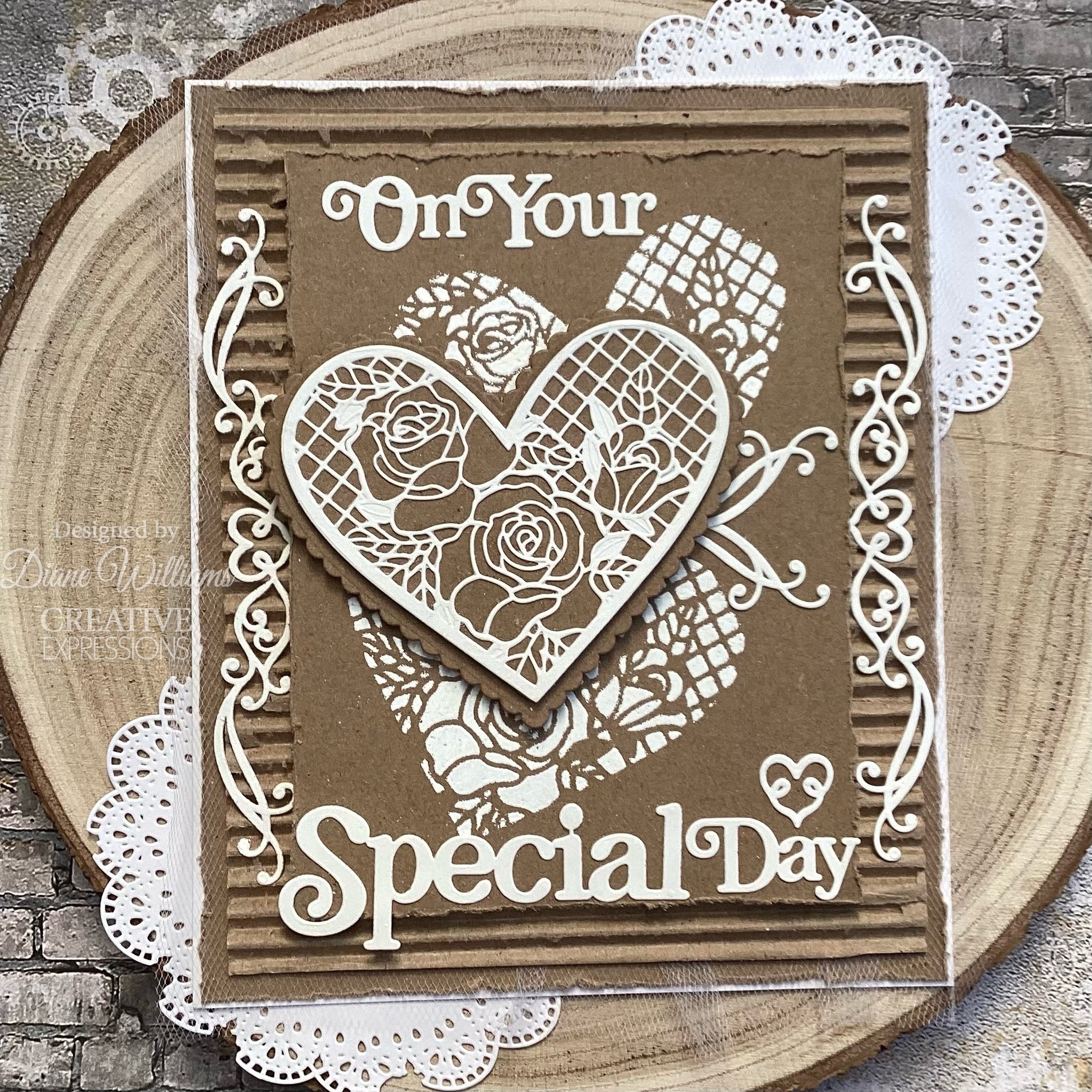 Creative Expressions Sue Wilson Border Collection Heart Scroll Craft Die