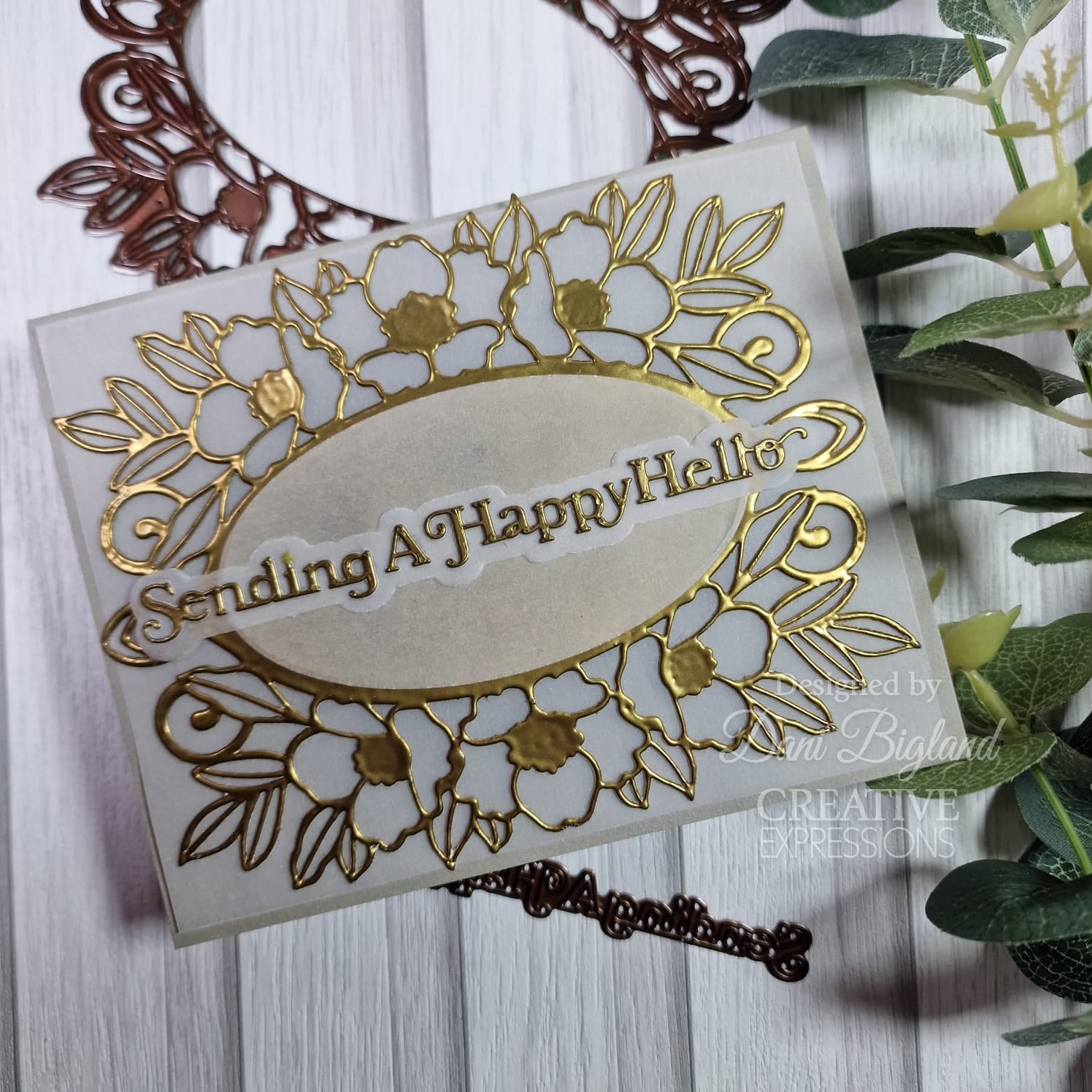 Creative Expressions Sue Wilson Mini Shadowed Sentiments Sending A Happy Hello Craft Die