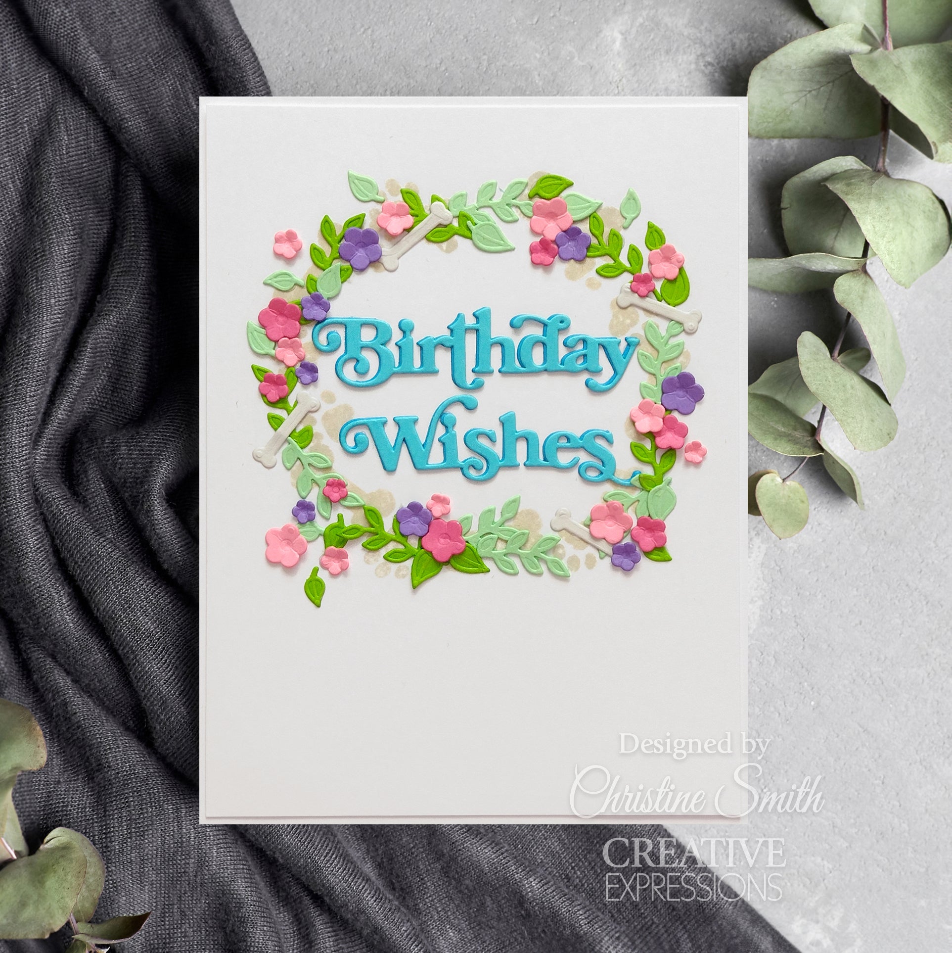 Creative Expressions Sue Wilson Mini Shadowed Sentiments Birthday Wishes Craft Die