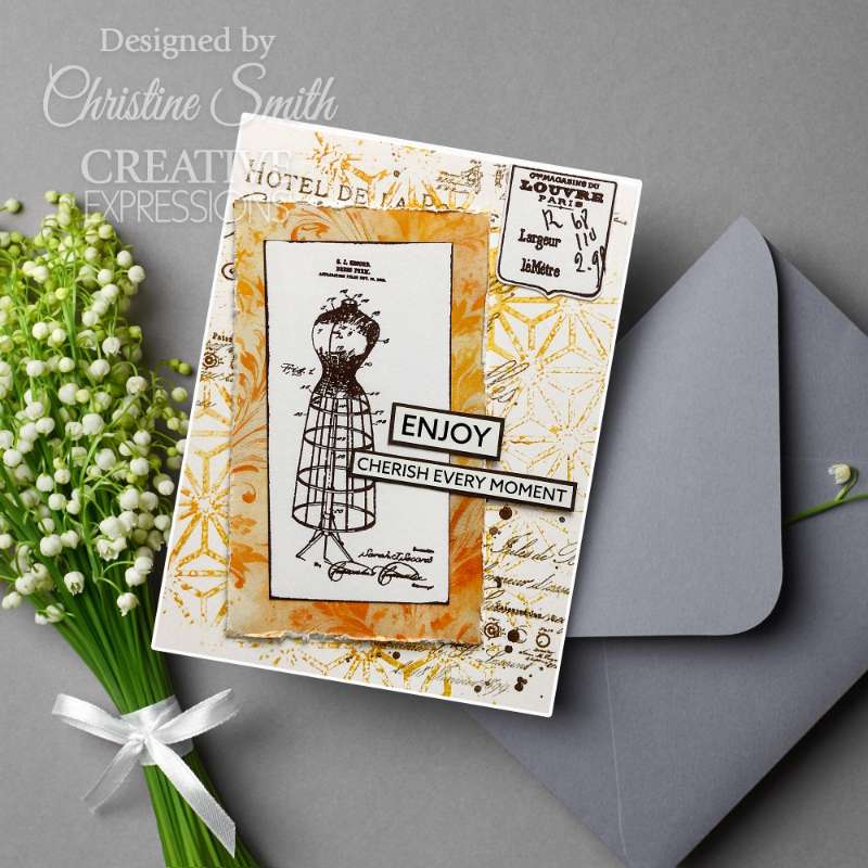 Creative Expressions Taylor Made Journals Industrial Sewing 6 in x 8 in Clear Stamp Set